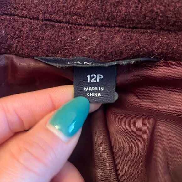 Lands' End Women's Brown Wool Blend Button Front Coat - Picture 10 of 12